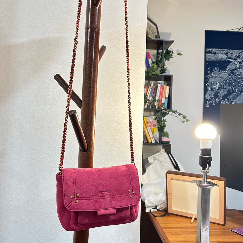 Jerome Dreyfuss Lulu S in croc framboise / raspberry pink red